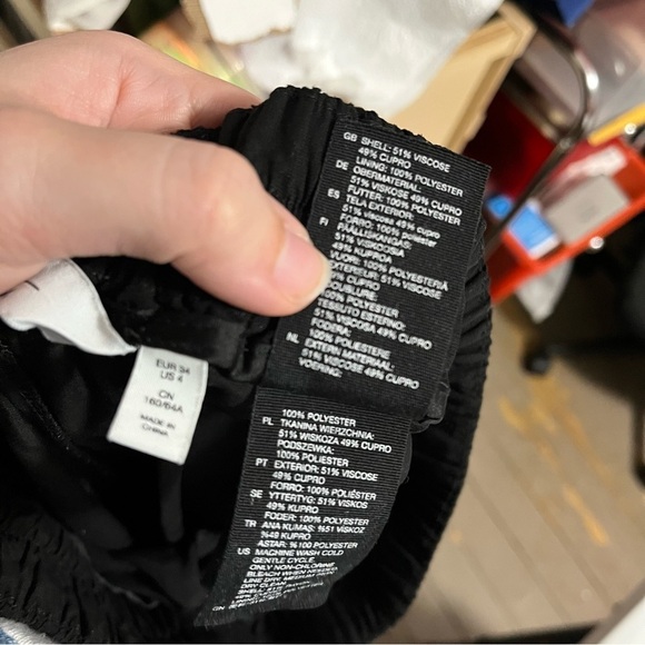 & Other Stories Cupro Drawstring Pants Black Size 4 E - Picture 4 of 8